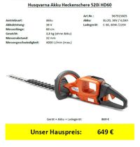 Husqvarna 520 iHD60 Akku Heckenschere
